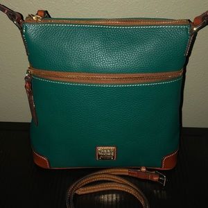 D&B Pebble Leather Crossbody in Leaf Green